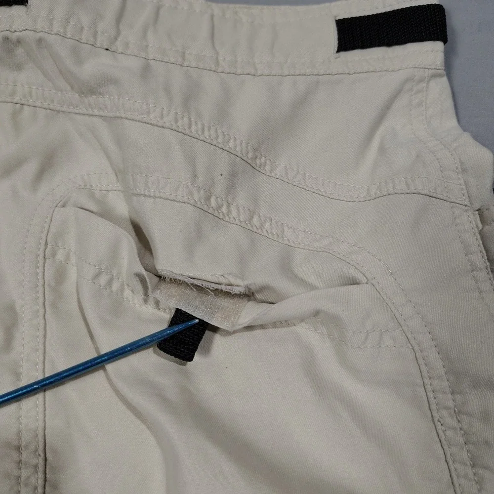 VINTAGE Prana Pants Men Medium Beige Breathe Cotton Blend Belted Hiking Climbing